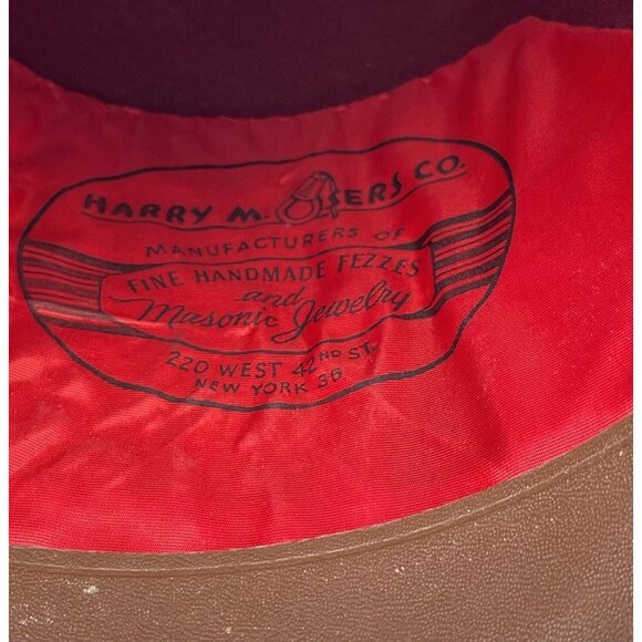 MOSLAH Shriners SIZE 7 Harry M. Osers Felt Rhinestone Jeweled FEZ Cap Hat Tassel - Picture 9 of 13